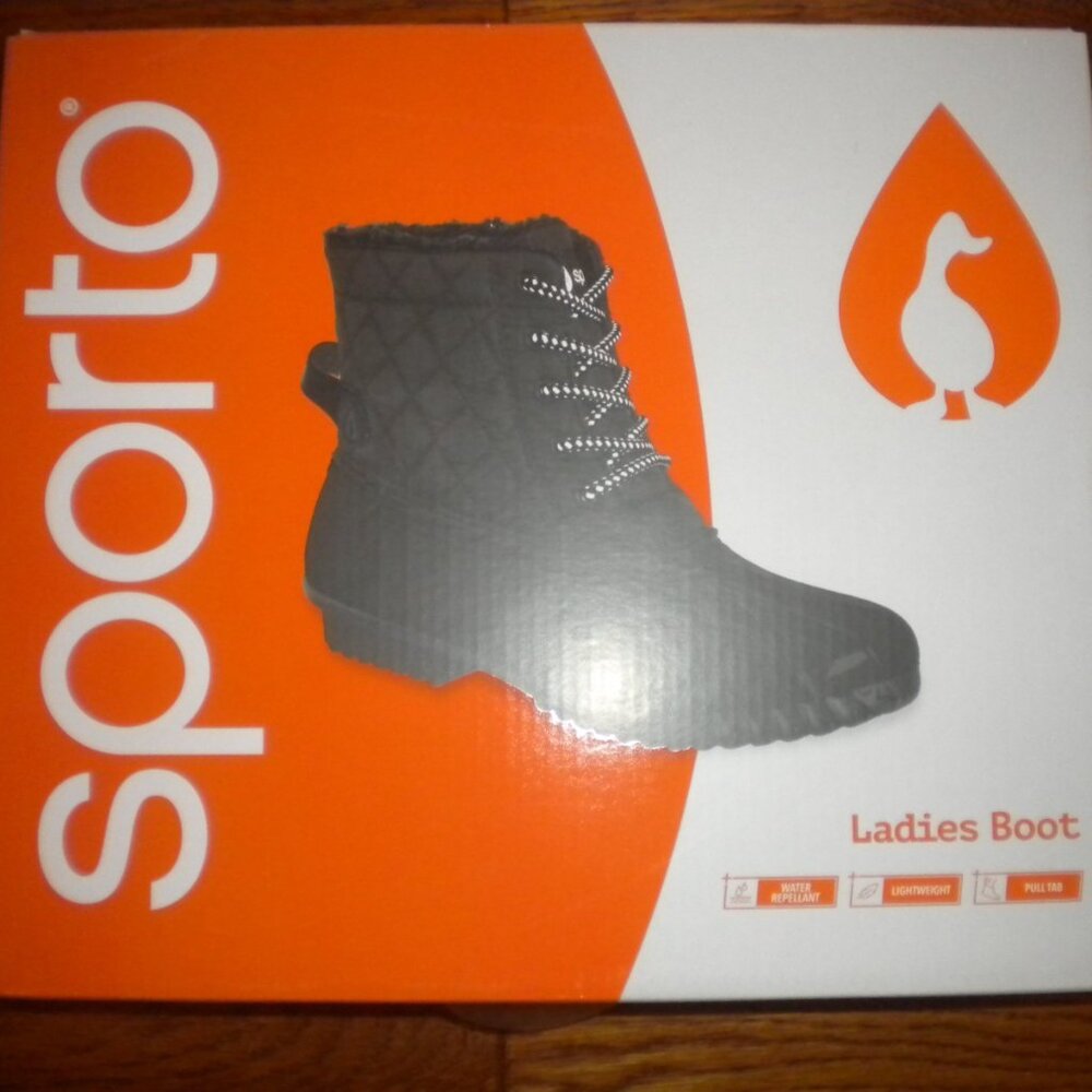 Sporto Women's Size 7 Black Andie Water Repellant Duck Boots NWT - Picture 6 of 7